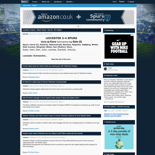 Screenshot from http://www.spurscommunity.co.uk
